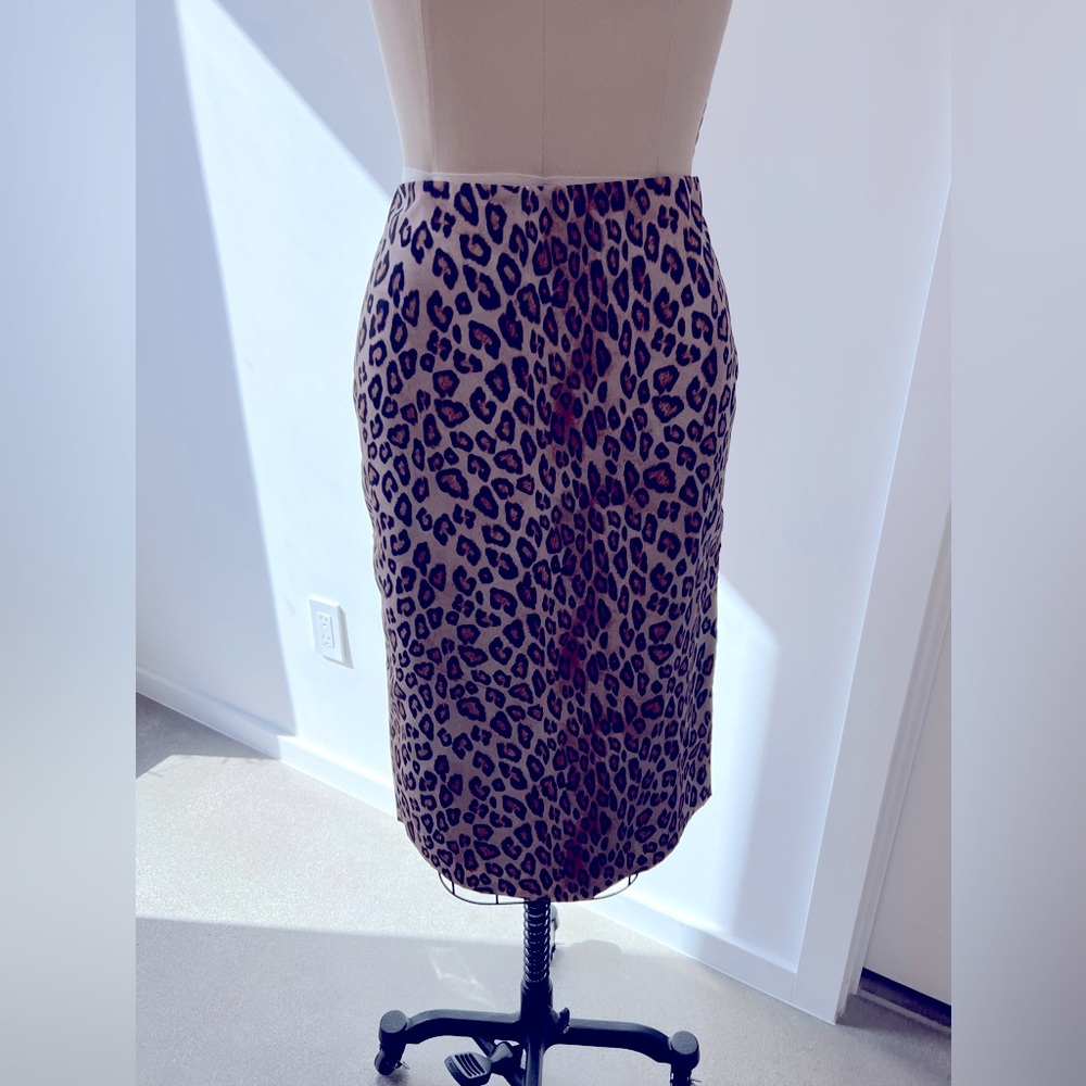 Alexander McQueen Silk Taffeta Leopard Skirt